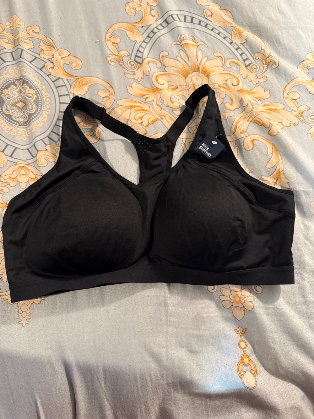 DSG Black Seamless Racerback Support Sports Bra